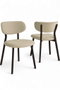 Hanah Home Toldy Juego de 6 Sillas Crema y Marrón